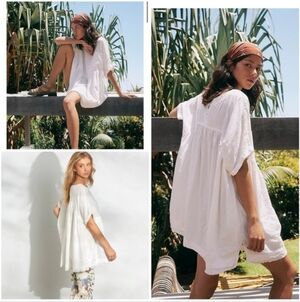 Free People We The Free Moon City Top Oversized Ivory White Size XS